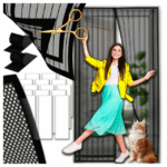 MOSKITIERA na DRZWI BALKONOWE OKNO WYMIAR MAGNETYCZNA 80/90/100 x 210/220CM