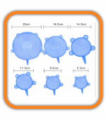 POKRYWKI SILIKONOWE UNIWERSALNE DO ŻYWNOŚCI JEDZENIA SZCZELNE MOCNE 6SZT - obrazek 7