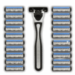 MASZYNKA DO GOLENIA + 21 WYMIENNE WKŁADY 3 OSTRZA GOLARKA ZESTAW 21 SZTUK