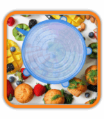 POKRYWKI SILIKONOWE UNIWERSALNE DO ŻYWNOŚCI JEDZENIA SZCZELNE MOCNE 6SZT - obrazek 6