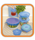 POKRYWKI SILIKONOWE UNIWERSALNE DO ŻYWNOŚCI JEDZENIA SZCZELNE MOCNE 6SZT - obrazek 2