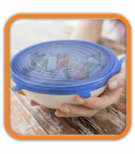 POKRYWKI SILIKONOWE UNIWERSALNE DO ŻYWNOŚCI JEDZENIA SZCZELNE MOCNE 6SZT - obrazek 3