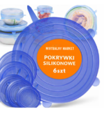 POKRYWKI SILIKONOWE UNIWERSALNE DO ŻYWNOŚCI JEDZENIA SZCZELNE MOCNE 6SZT