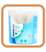 NIĆ DENTYSTYCZNA DO ZEBÓW MIĘNTOWA Z WYKAŁACZKI 2w1 75szt NICIOWYKAŁACZKI - obrazek 2