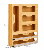 ORGANIZER DO KUCHNI BAMBUSOWY ORDINE DYSPENSER DO FOLII SPOŻYWCZEJ OBCINACZ - obrazek 2