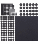 PODKŁADKI FILCOWE Samoprzylepne Pod Krzesła Meble Zestaw 133 szt Czarne