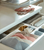 ORGANIZER DO SZUFLADY NA BIELIZNĘ POJEMNIK TEKSTYLNY SZUFLAD UBRANIA BIAŁY - obrazek 4