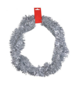 GIRLANDA CHOINKOWA SREBRNY ŁAŃCUCH ŚWIĄTECZNA 2m OZDOBY CHOINKOWE - obrazek 2