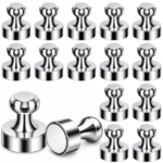 MAGNESY NEODYMOWE MOCNE 16 SZT PINEZKI NEODYMOWY NA TABLICĘ LODÓWKĘ SREBNE